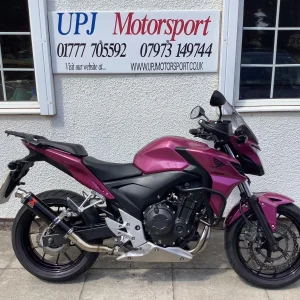 Honda CB 500 F Sep 2014 7200 miles sports exhaust, metallic purple